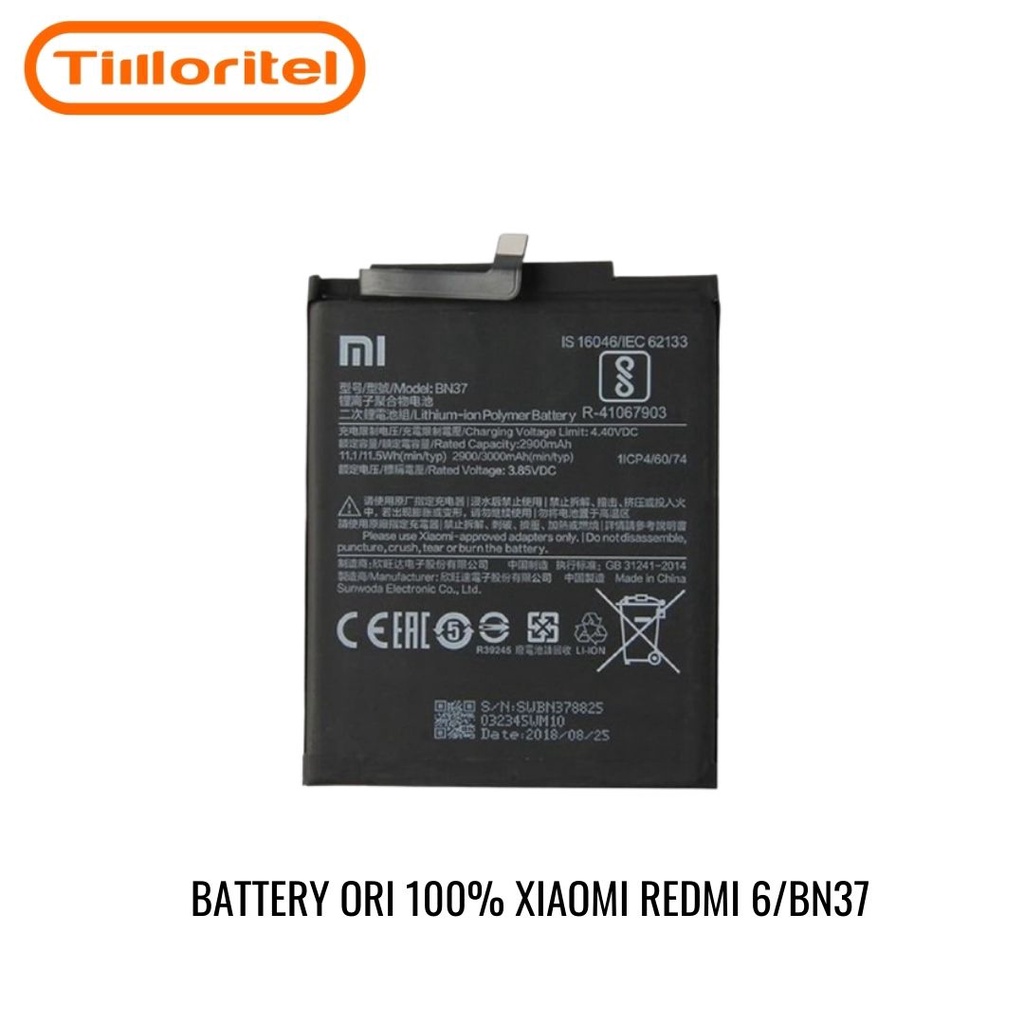 BATTERY BATERAI BATRE XIAOMI BN37 / REDMI 6 / 6 PRO / 6A ORIGINAL