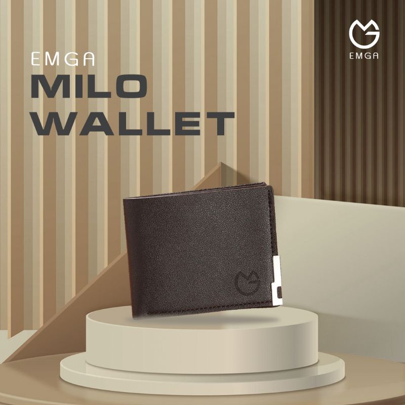 Emga Milo Men Wallet Dompet Laki Pria Fashion Men Korea New Style Hitam Coklat Lipat-Vintage Brown