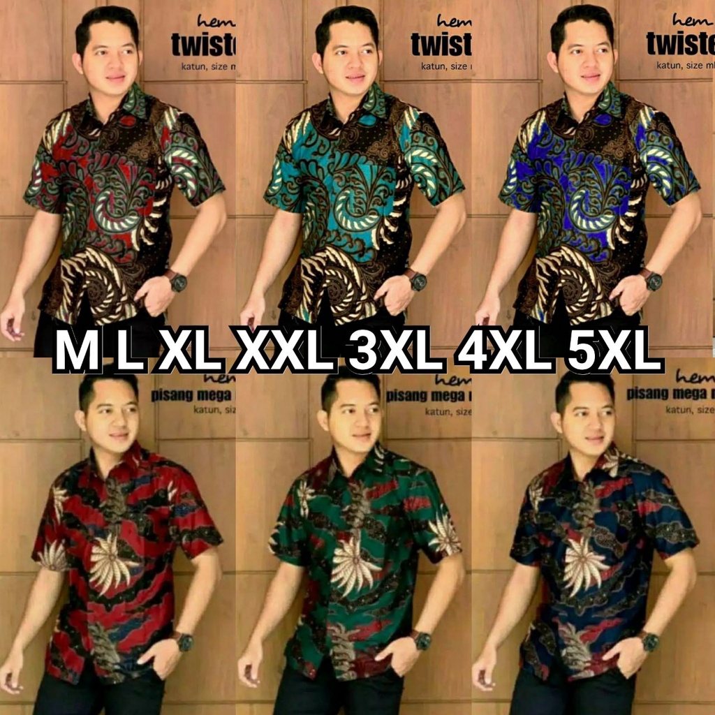 PROMO KEMEJA BATIK PRIA LENGAN PENDEK SIZE M L XL XXL BAJU BATIK KANTOR PRIA TERBARU KEMEJA KASUAL