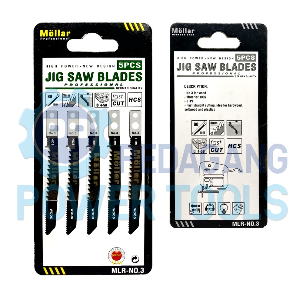 MOLLAR NO 3 MATA JIGSAW GERGAJI KAYU POTONG TRIPLEK JIG SAW BLADE