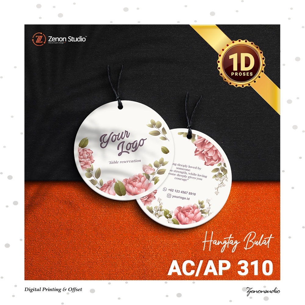 

Hang Tag Bulat Hangtag Lingkaran Custom 310 gsm Full Colour