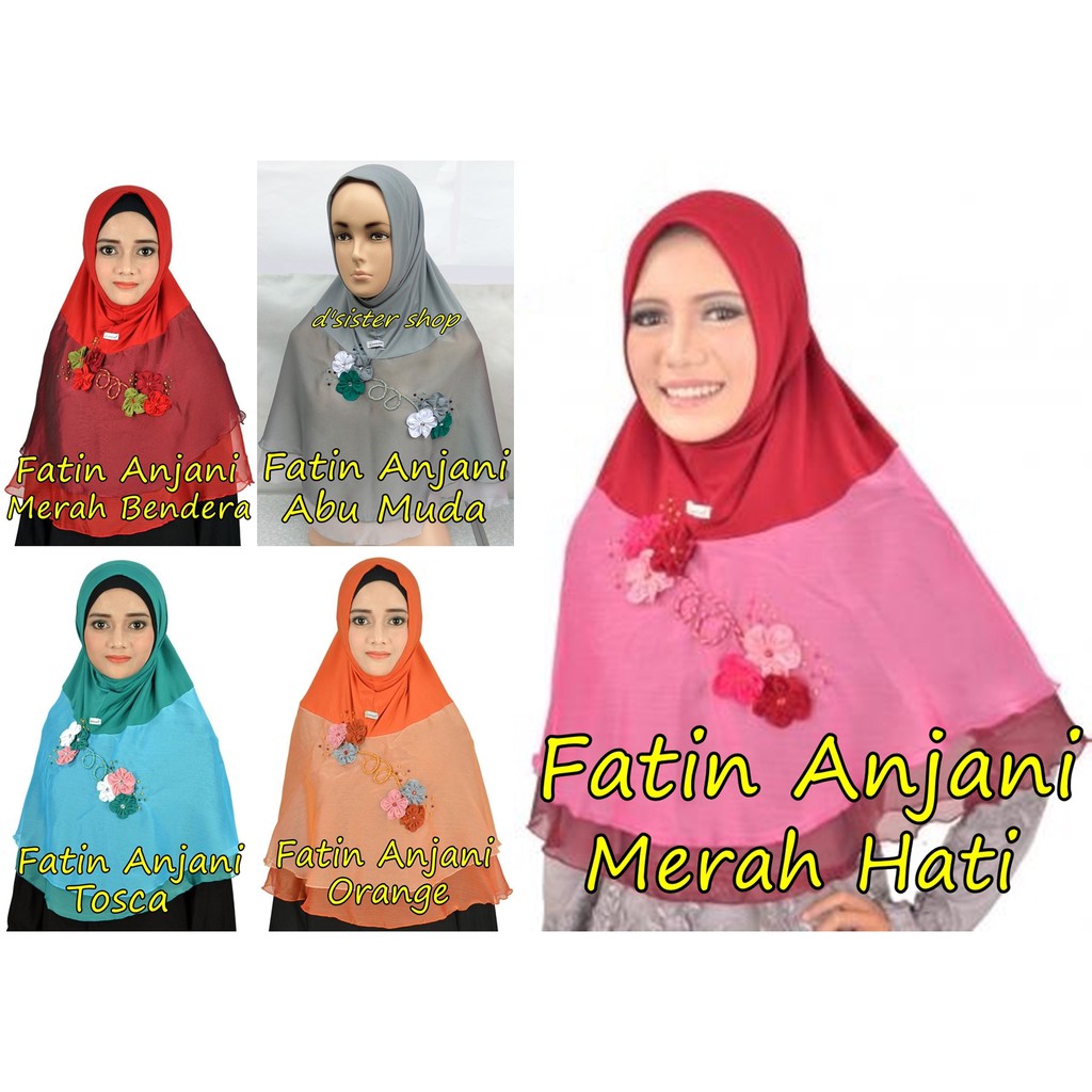 FATIN ANJANI Jilbab Pesta Instan Panjang Kerudung Bergo Hijab Syari Langsung Pakai