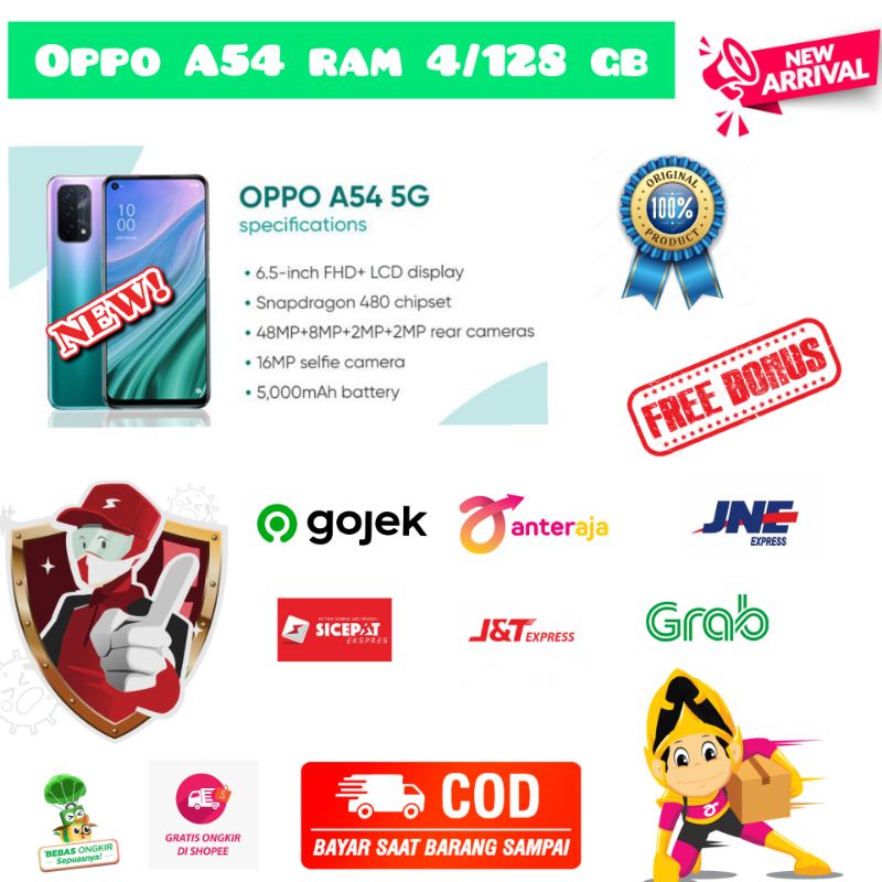 OPPO A54 RAM 4/128 GB GARANSI RESMI