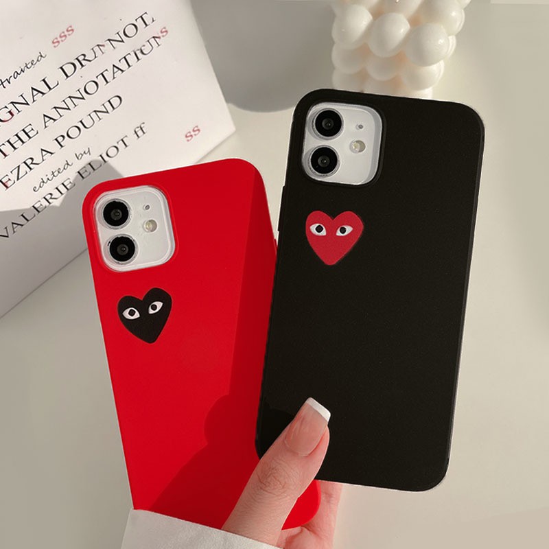 IPHONE Case Pasangan Kekasih Mata Hitam Merah Untuk APPLE Iphone14 6s 7 8 Plus X XS XR 11 12 13 PRO Max Casing Silikonprotective Cover AT0205