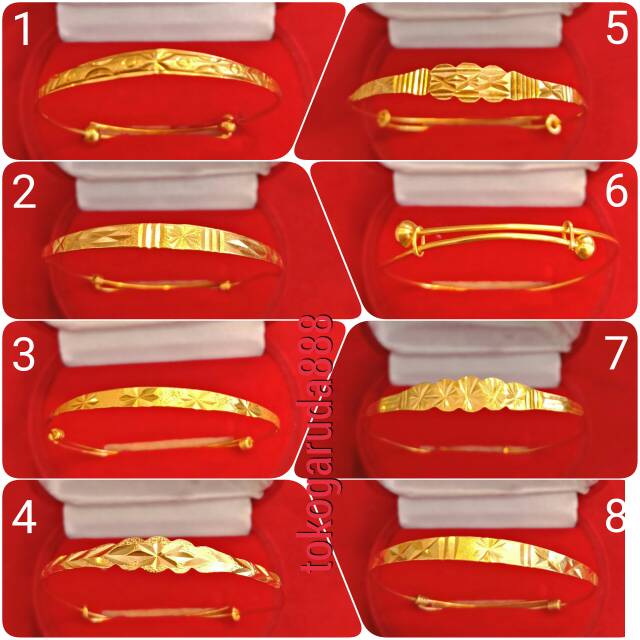 Gelang tangan bayi newborn selisih anak dan dewasa emas asli kadar 700 22 70% 1 2 g gr gram ukir sur
