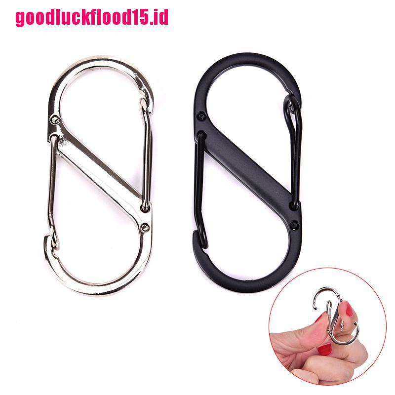 (LUCKID) 1pc Carabiner Multifungsi Bentuk S Bahan Stainless Steel Untuk Outdoor