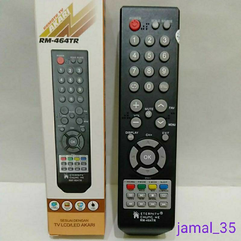 REMOTE REMOT TV AKARI/KIRANA LCD LED HD TV MULTI CHUNG HE TANPA PROGRAM