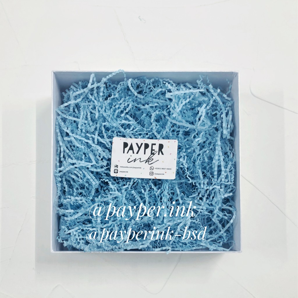 

200 gr Simple matte Sky Blue / Biru langit shredded paper crinkle cut