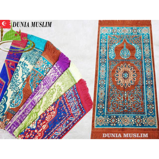 Sajadah Turki Turkey Alnurtex Tanggung/Sajadah Bulu Bludru/Oleh Oleh Haji