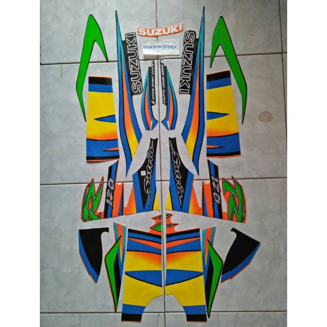 Striping satria lumba hitam orange oren