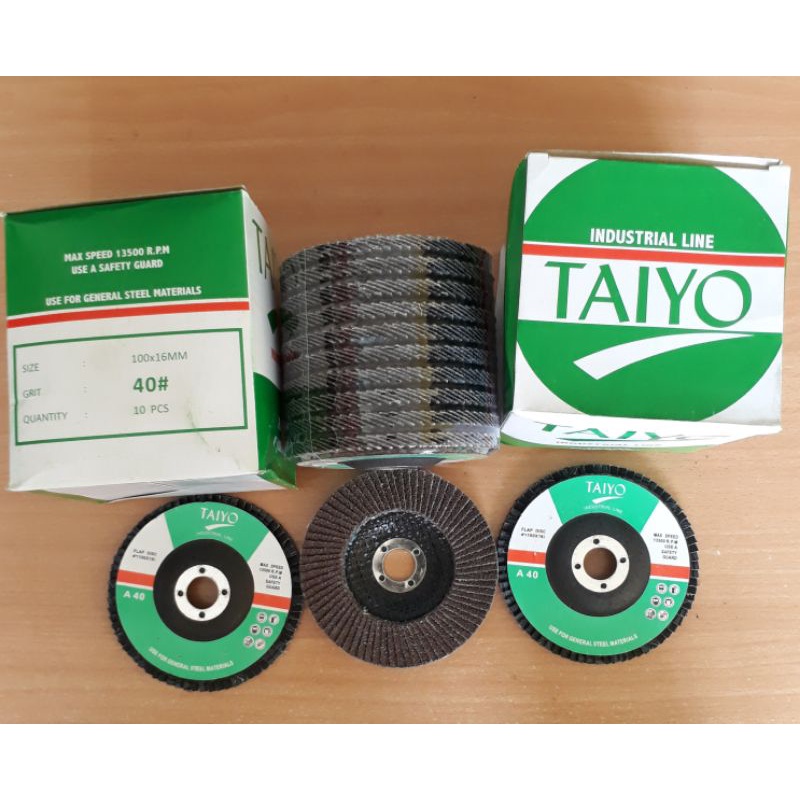 Amplas Susun TAIYO/Hijau/ Grit 40/ Flap Disc Taiyo #40