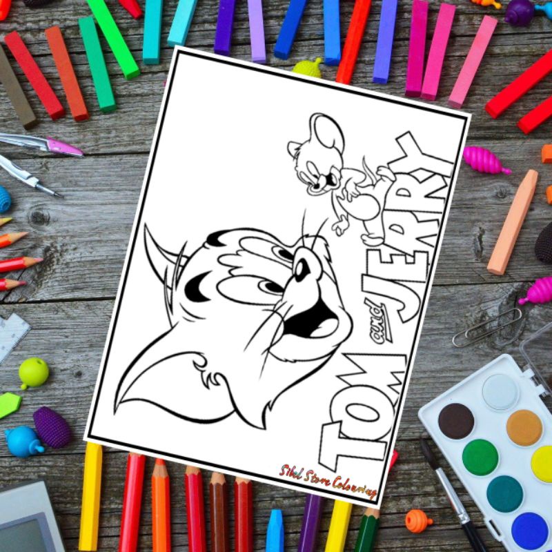 

Kertas Mewarnai Gambar Anak Tema Tom and Jerry 01 / Kertas Gambar (10 Lembar Gambar)