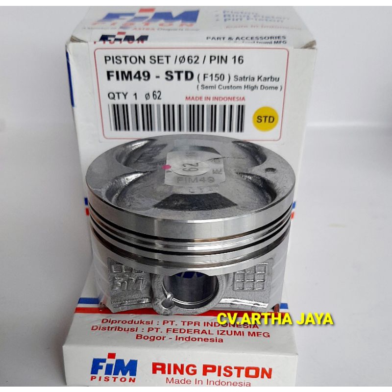 PISTON KIT FIM FIM49 SUZUKI SATRIA FU 150 / SAFU / SATRIA FU KARBU ( 62 / 62,5 / 63 / 63,5 / 64 ) ( STD / 050 / 100 / 150 / 200 ) ( PEN 16 / PIN 16 )-1