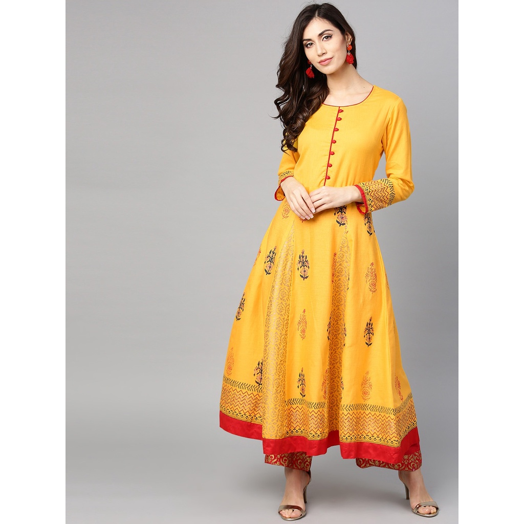Kurti Tulsattva Size M Warna Kuning / Baju Kurti India / Baju Anarkali / Baju Lebaran / Baju Kurti K