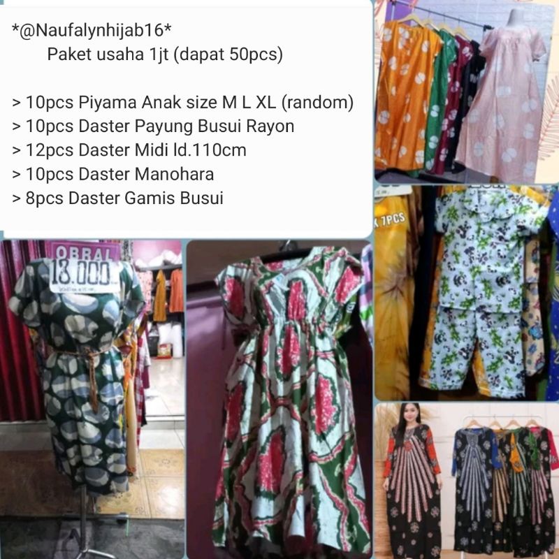 Paket Daster 1jt dapat 50daster Gudang Grosir Daster Depok Pekalongan Bali