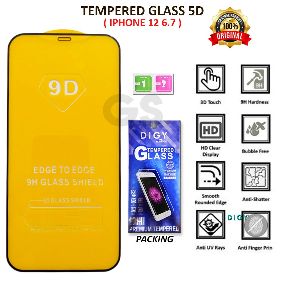 Tempered Glass 5D 10D Rakki Full Layar Iphone 12 5.4  12 PRO 6.1 12 PRO MAX 6.7 XR 6.1