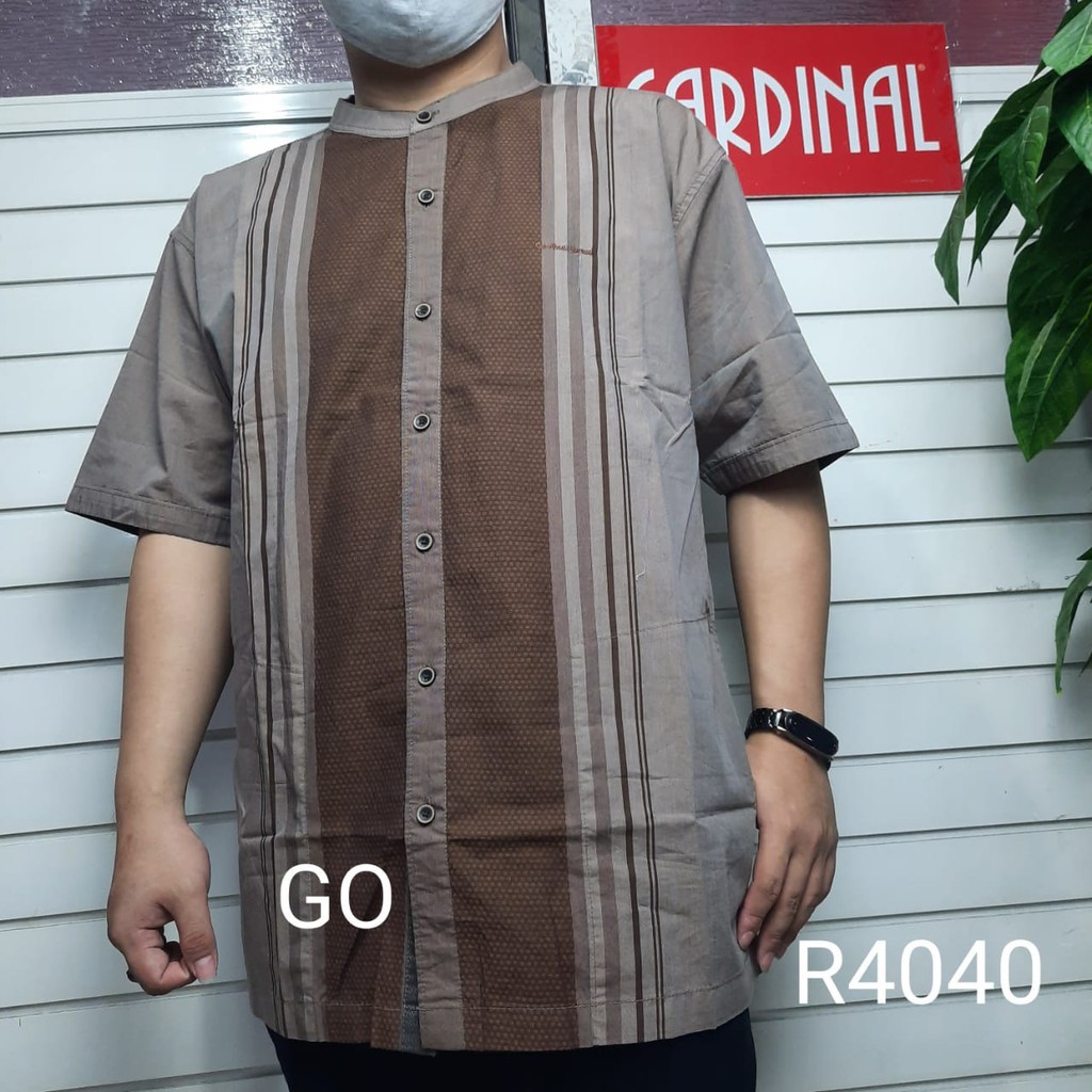 BB BIG SIZE CARDINAL KEMEJA KOKO Taqwa Pakaian Pria Baju Muslim Jumbo Lengan Pendek