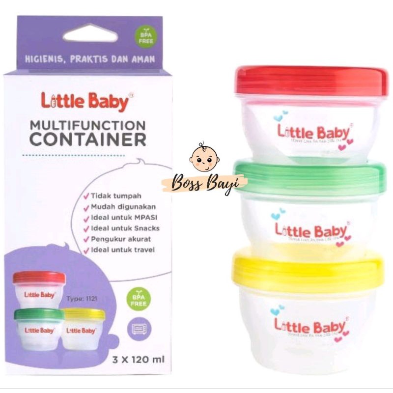 LITTLE BABY - Multifunction Container 120ml/160ml - Kontainer Multifungsi 1 set isi 3pcs