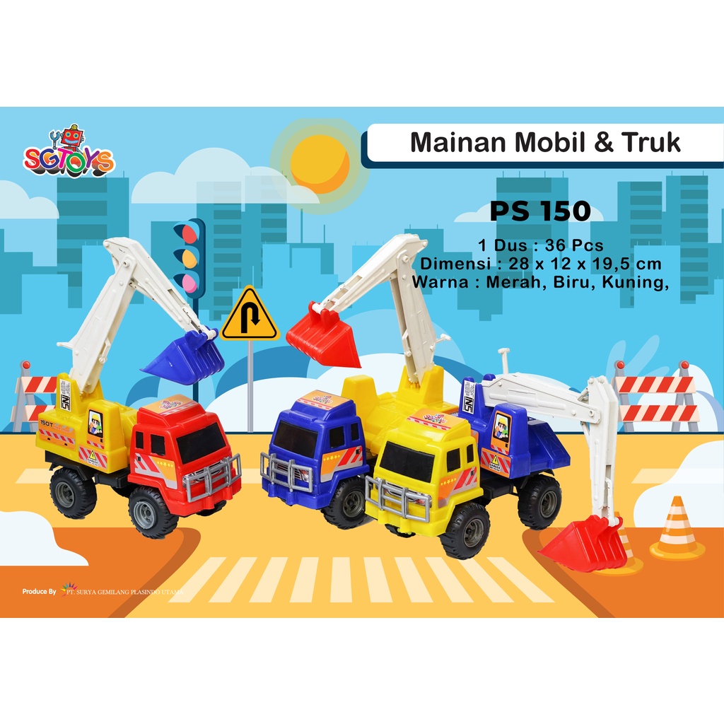 SG TOYS PS 150 TRUCK ESKAVATOR / MOBIL BEKO / MAINAN KONTSRUKSI ANAK