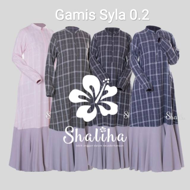 Gamis kotak-kotak Syla 0.2 by Shaliha