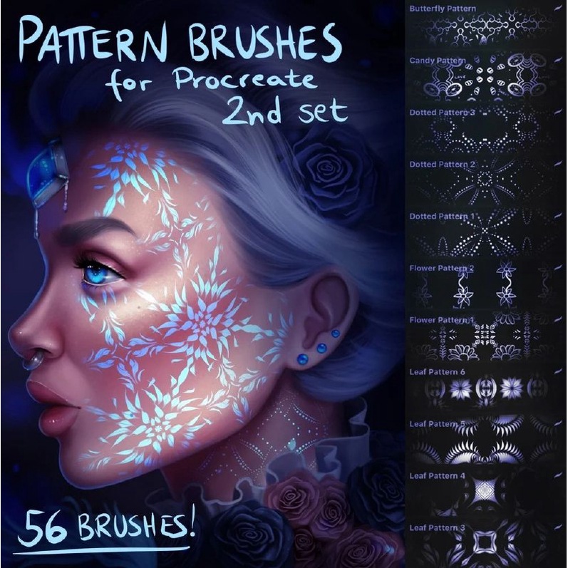 Procreate Brush - 56 Pattern Brushes 2.0 for Procreate