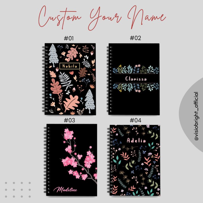 

Visiobright Custom Notebook/Buku Tulis/Agenda/Planner/Diary/Kado/Gift A5/A6 Hard Cover line dot grid