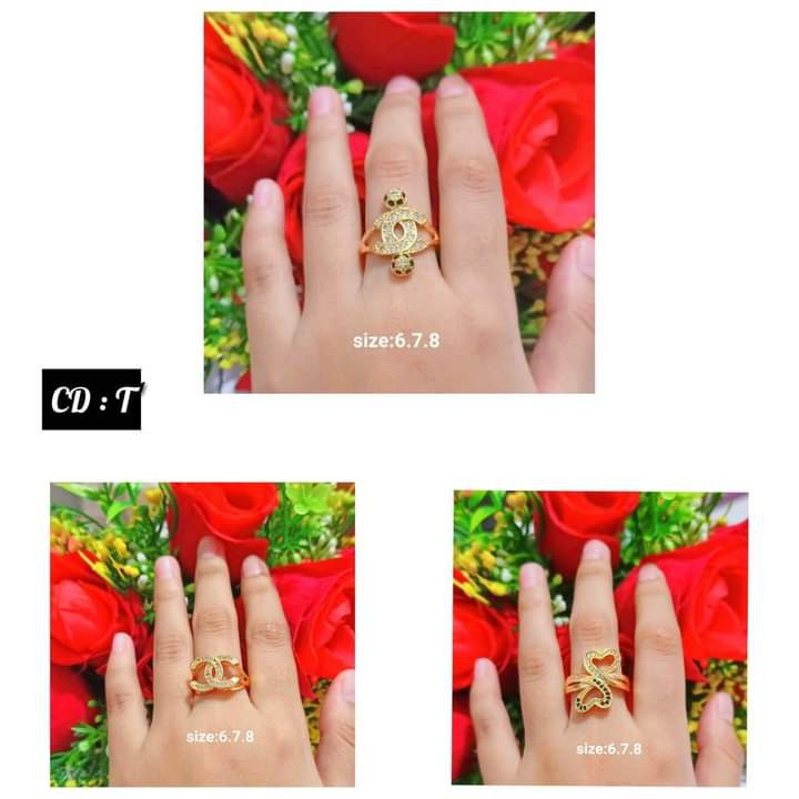 Cincin permata zircon elisabeth Gold &amp; Silver perhiasan anti karat/termurah/terlaris(COD)