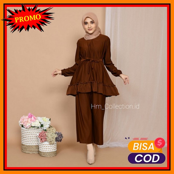 Setelan Wanita Import Bangkok Premium Bkk Baju Setelan Wanita Ste NZ977 Fanya Setcel Polos || One