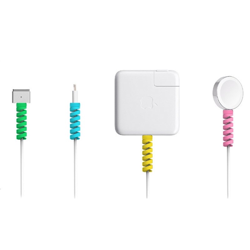 2pcs Spiral Pelindung Kabel Data / Charger / Headphone