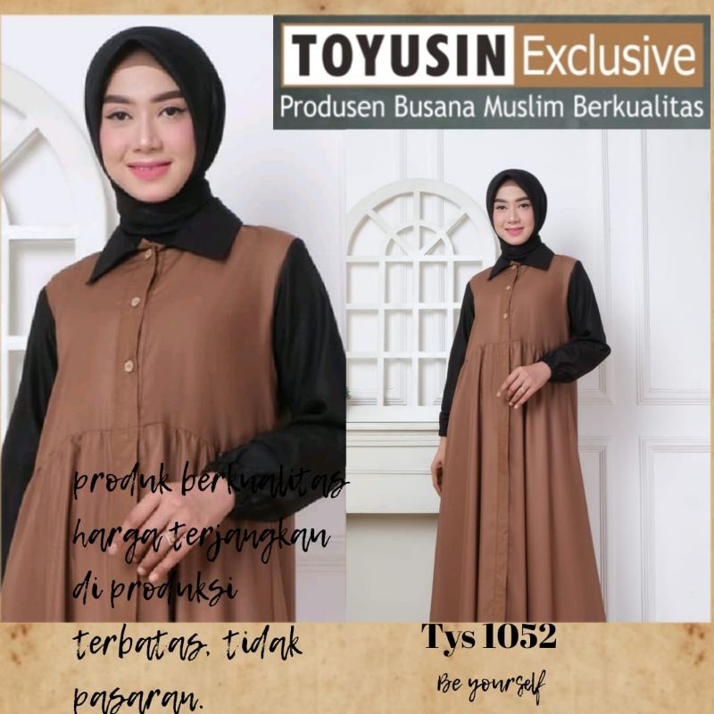 TYS 1052 Baju Gamis Wanita Muslim Muslimah Terbaru Lebaran 2022 Bahan Toyobo Premium By TOYUSIN COLL