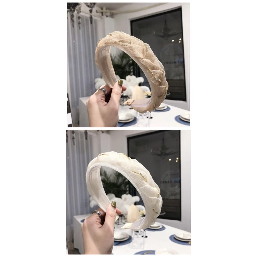 Bando Wanita Lace Hairband Bandana Lebar Pesta Rambut "Twist"