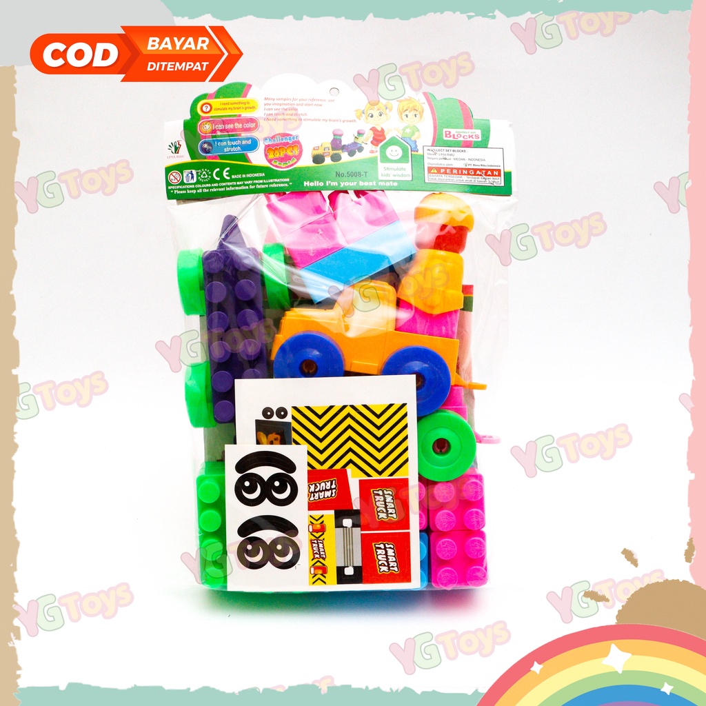 YGtoys Mainan Anak Balok Susun Ukuran Besar Building Block Blocks Blok Puzzle Mainan Edukatif