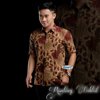 kemeja batik pria lengan pendek baju batik pria batik kantor seragam kerja ukuran reguler m.l.xl