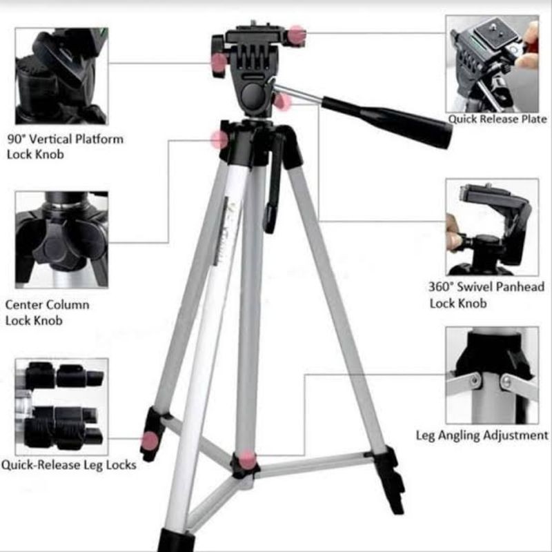 TRIPOD WEIFENG WT-330A 3 Way 1/4 Screew Mounting Big Holder Camera