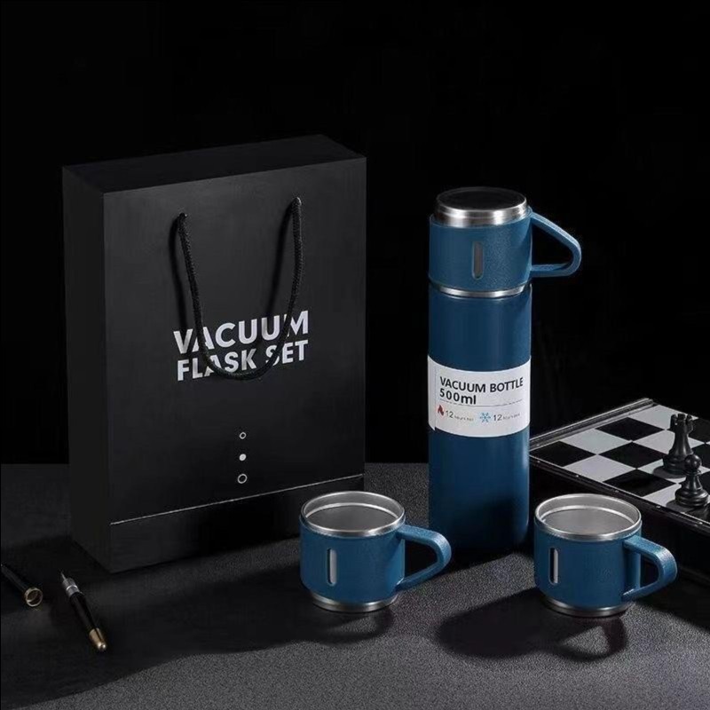 Termos Vacum Set Cangkir -Termos Stainless Steel - Vacuum Flask Set