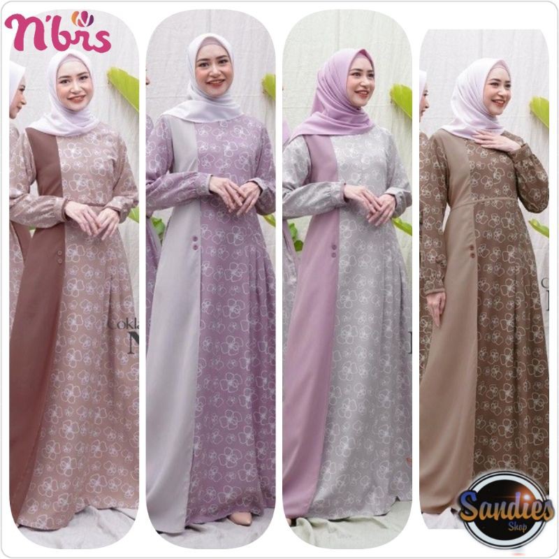NFS 05 NIBRAS, Gamis Nibras Motif, Gamis Syar'i Nibras NFS 05, Gamis Dewasa Motif