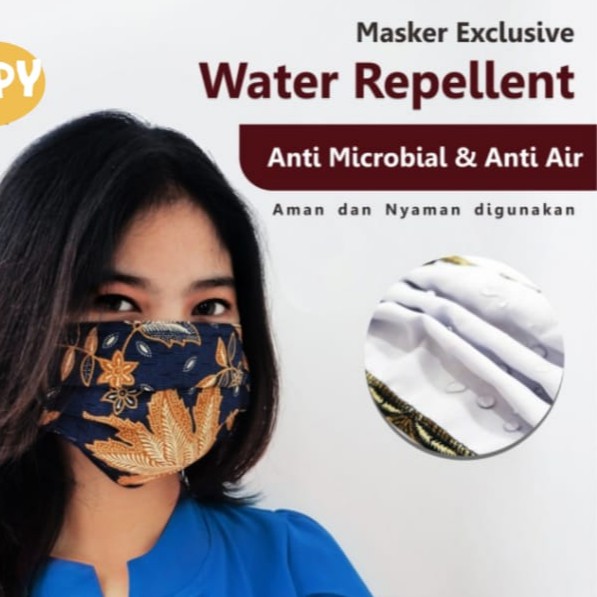 Masker Kain Batik 3 ply anti air dan anti microbial [PREMIUM QUALITY]