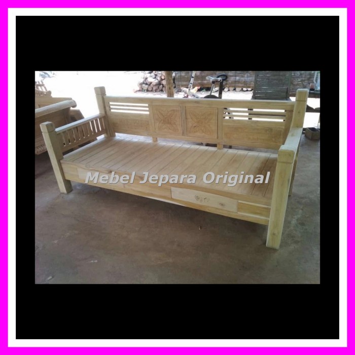 Kursi Bale Jati Ukir Jepara - Daybed Jati Mebel Jepara Mentahan Murah