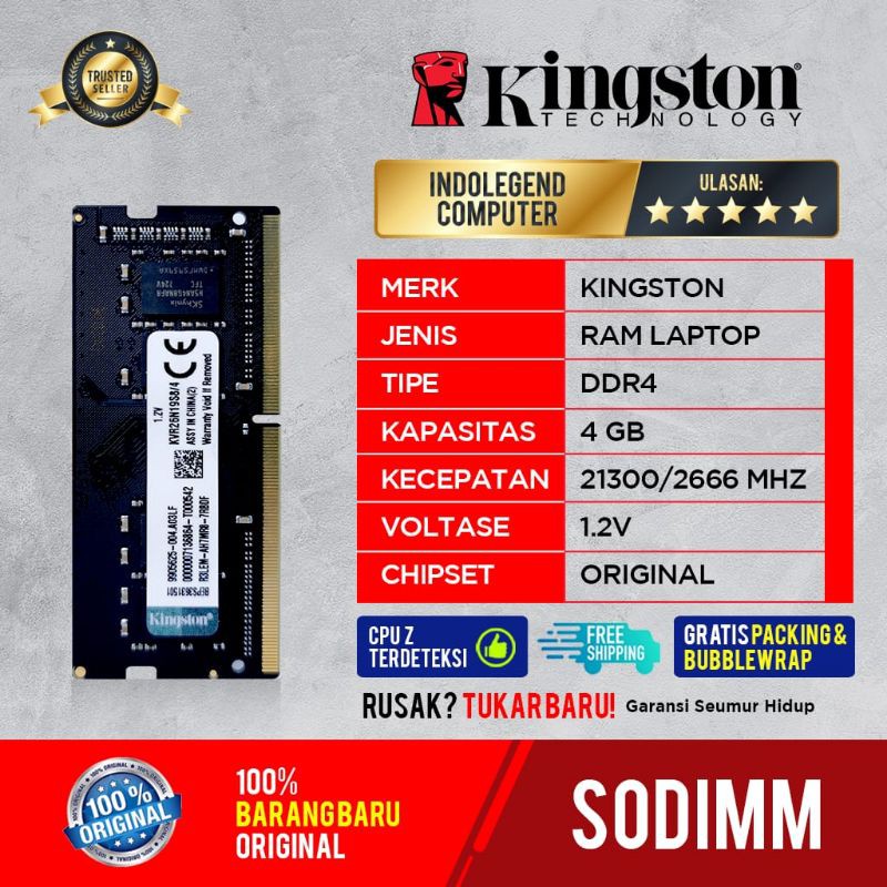 Kingston sodim ddr4 4gb pc2666