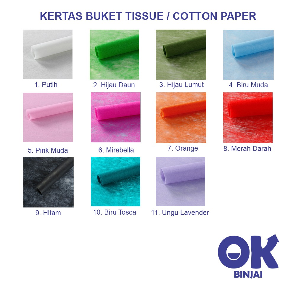 

OKB Kertas Tissue Bunga Cotton Paper Serat Flower Wrap Wrapping Buket