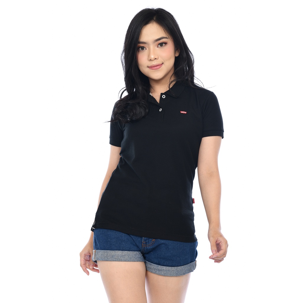 Kaos Kerah Levis | Kaos Cewek | Black