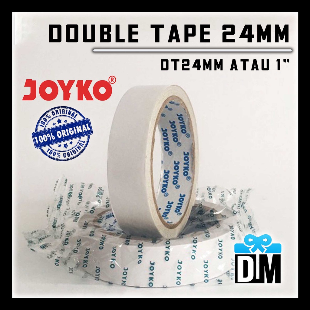 

Double Tape Joyko Ukuran Sedang 24mm 1" atau 1 inch DT24 Solasi Perekat Kuat 2 Sisi