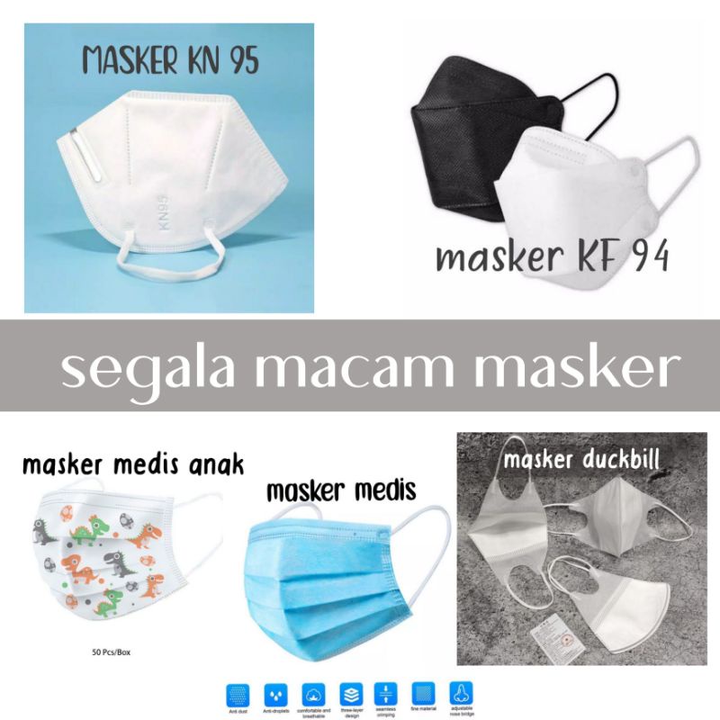 masker medis ecer masker duckbil KN-95 KF-94 masker anak