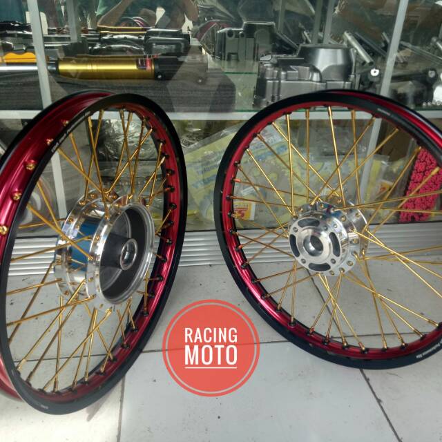 SEPAKET VELG TDR 2TONE MOTOR RX KING-VIXION OLD VELG RING 17X140 PLUS STEL VELG LENGKAP