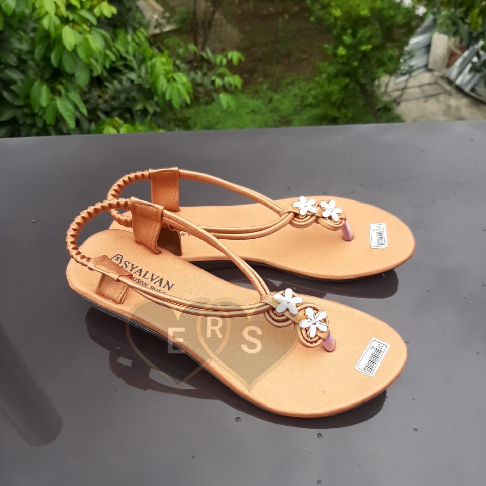 TOKOERS SDPD05 Sepatu Sandal Wanita Perempuan Model Teplek Tali - Motif Bunga