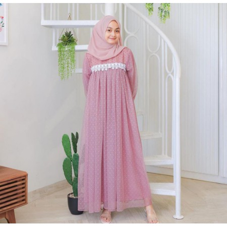 ELDE 12 - Maxi nuraini maxi dress wanita termurah Ld 110cm pj 135 gamis pesta kombi tile New zoya