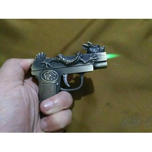 Pengapian Gas Jet Unik Pistol Mini Clasic Motif Singa+Laser