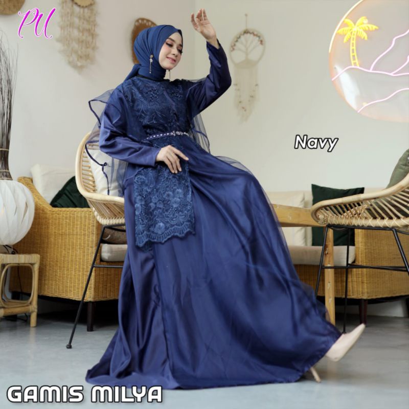 MILYA Gamis mewah muslimah gaun pesta bridemaids gaun wisuda walimatul ursy engagement