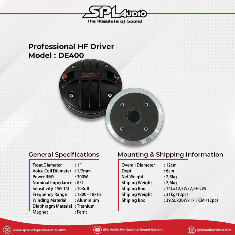 DRIVER/TWITER SPL AUDIO DE-400