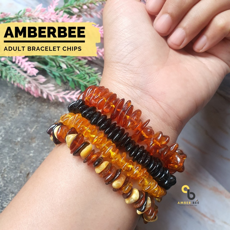 PROMO Gelang Amber Dewasa Premium Stretchy Chips ABGMC121 By Amber Bee